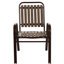 7 pièces de salle à manger de patio en brun: extérieur moderne avec table en acier et chaises en plastique, tissu imperméable brun: structure en métal, housses-117871538