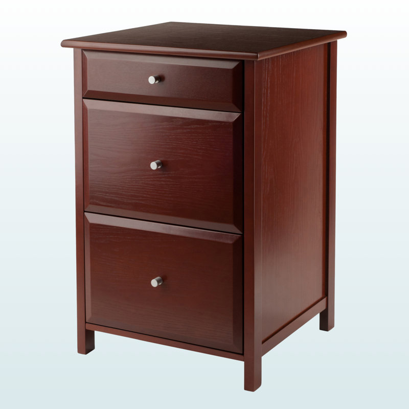 Lyric Home Office File Cabinet with Printer Stand In Brown Finish, 30.56" x 20.67" x 20.05", Brown