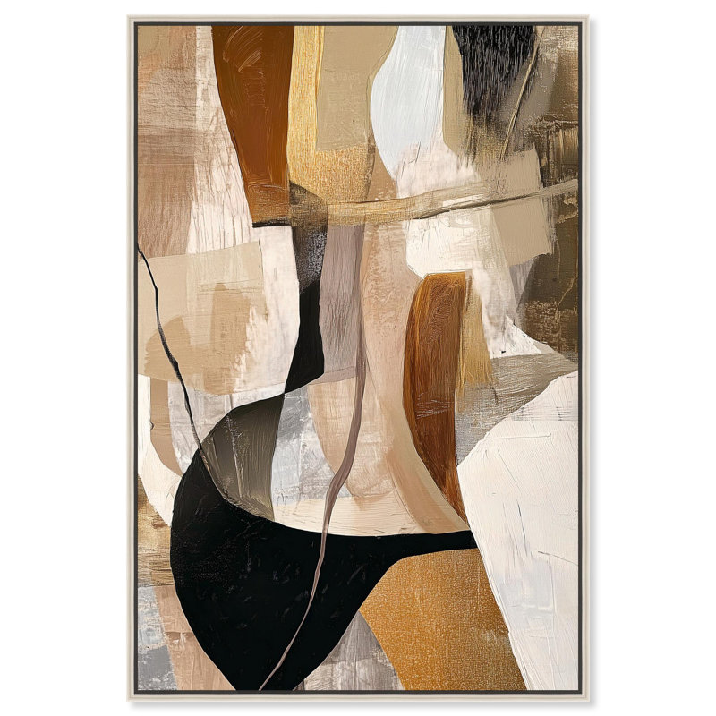 Toile Tactile Profondeur I par Art Remedy, Noir, H 16 po x l 11 po, Cadre flottant