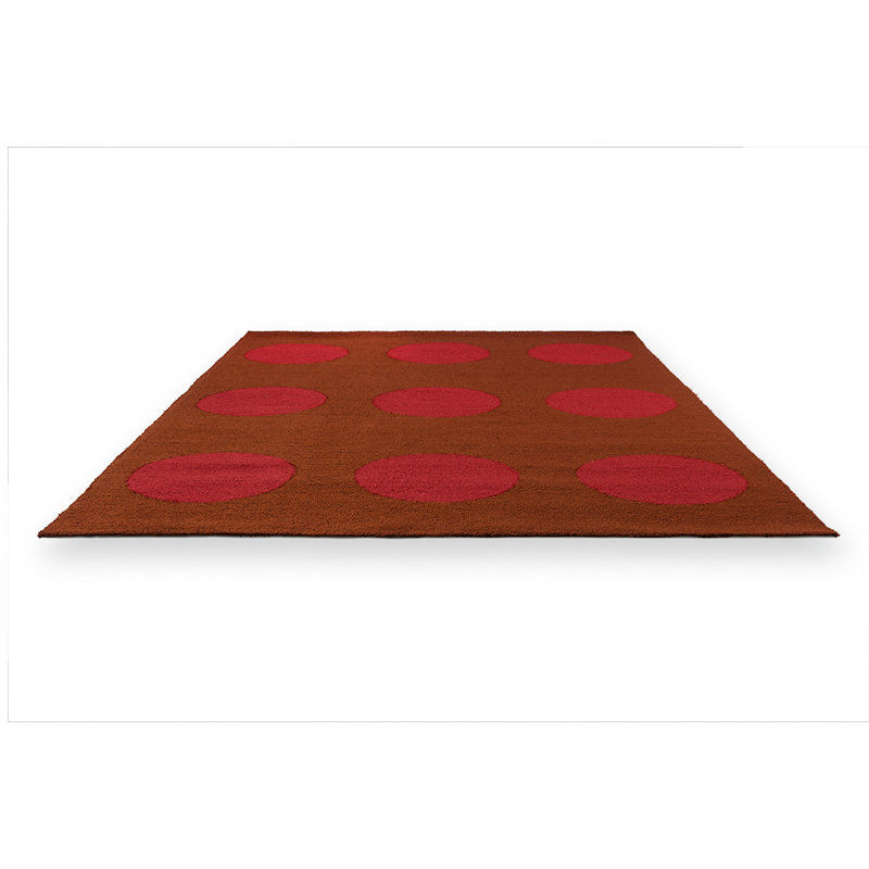 Habitat Festival Hand Tufted Polka Dots Area Rug in Red/Dark Brown, Rectangle 5'3" x 7'6"