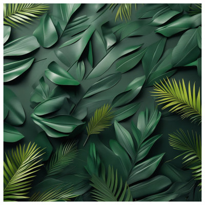Tropical Green Leaves Double Sided Throw Pillows