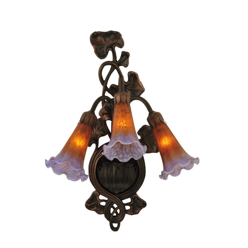 Armed Sconce, Amber/Purple