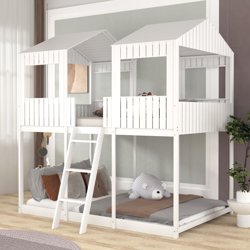Narendra Kids Full Over Full Bunk Bed, White