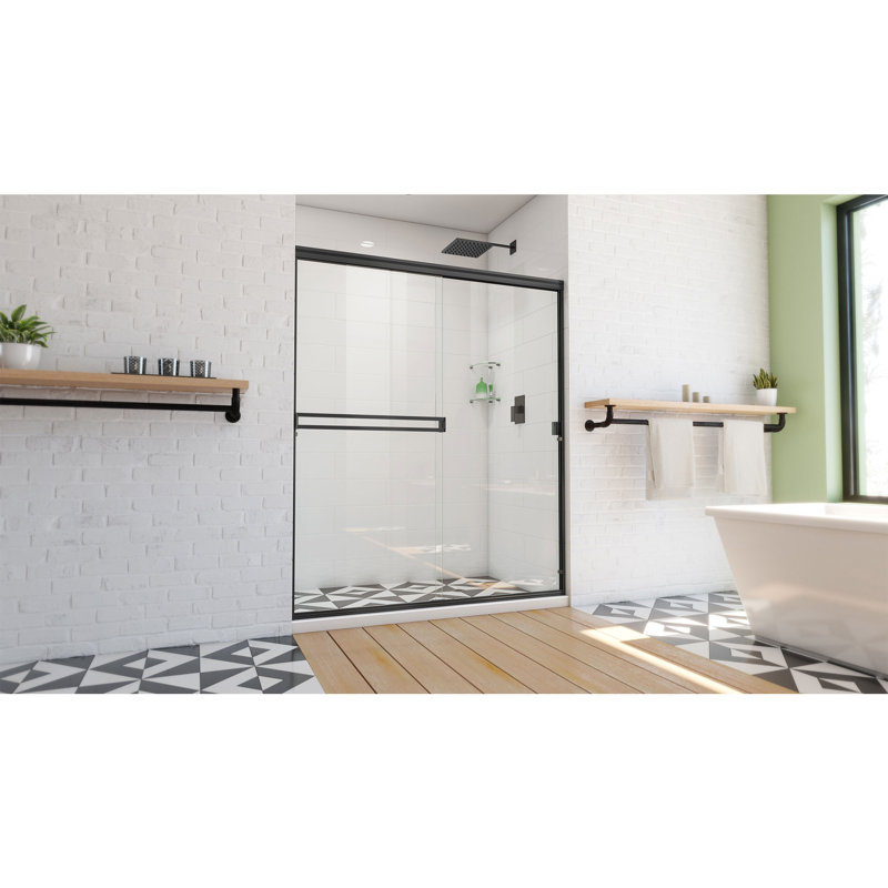 Porte de douche coulissante semi-sans cadre l 60 à 60 po x H 70 3/8 po DreamLine Alliance Pro, Noir
