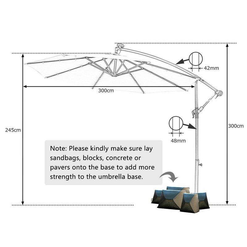 Hibbing 300cm Cantilever Parasol, Orange