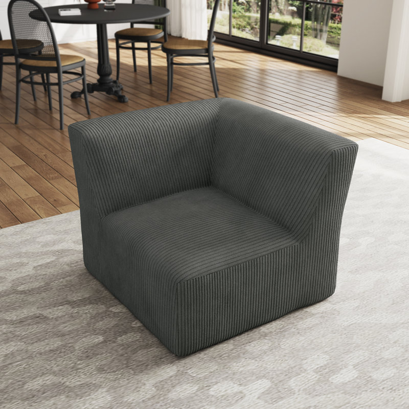 90.9Cm Wide Corner Chair, Grey