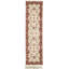 Hand-Knotted High-Quality Ivory and Red Runner