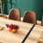 Industrial rectangular MDF dining table for 4-6 people with 1.5 inch thick MDF top and black metal legs for work desk-1177757756