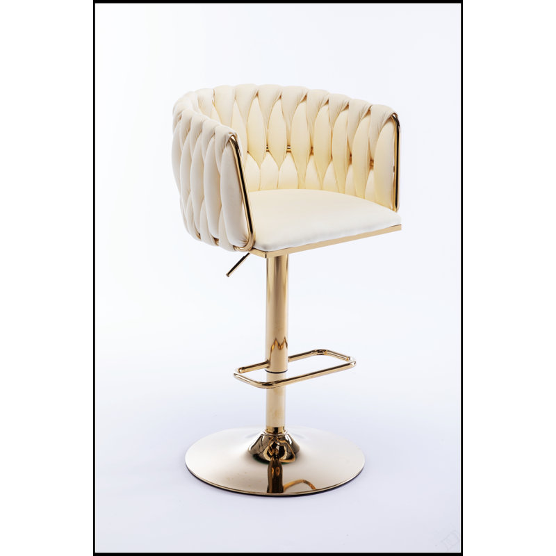Ensemble de 2 tabourets de bar pivotants confortables avec repose-pieds chromé et hauteur réglable pour les cuisines et les bars modernes