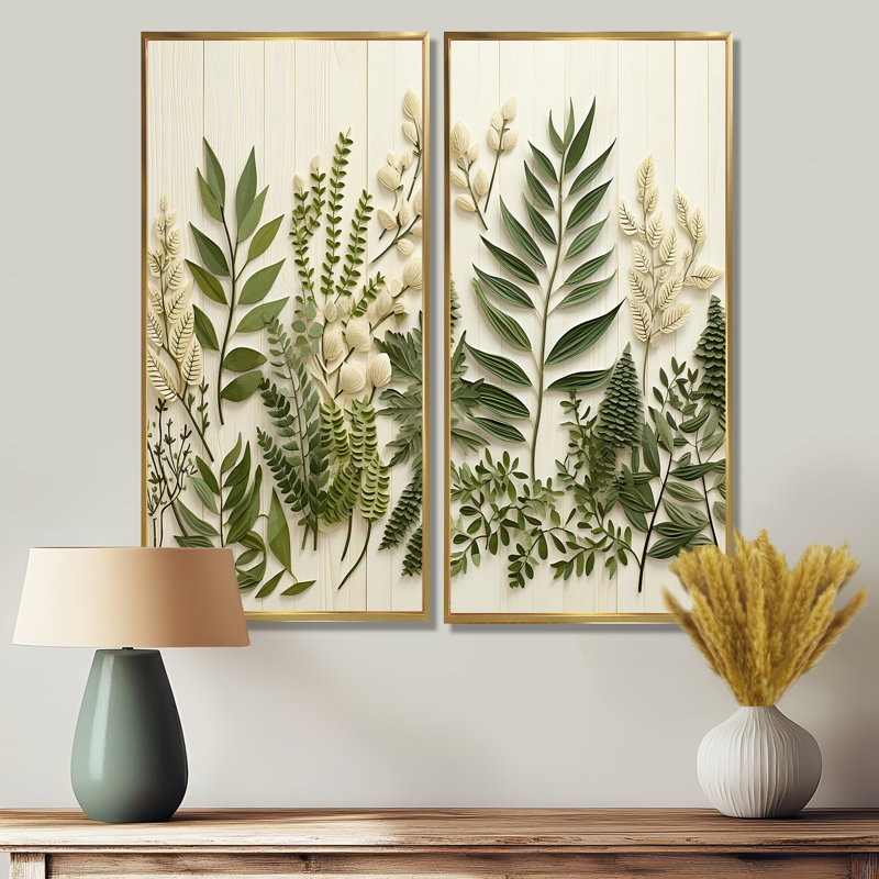 Herbs Chive Symphony 3 - 2 impressions sur toile traditionnelles, H 32 po x l 32 po, Reproduction encadrée sans passe-partout