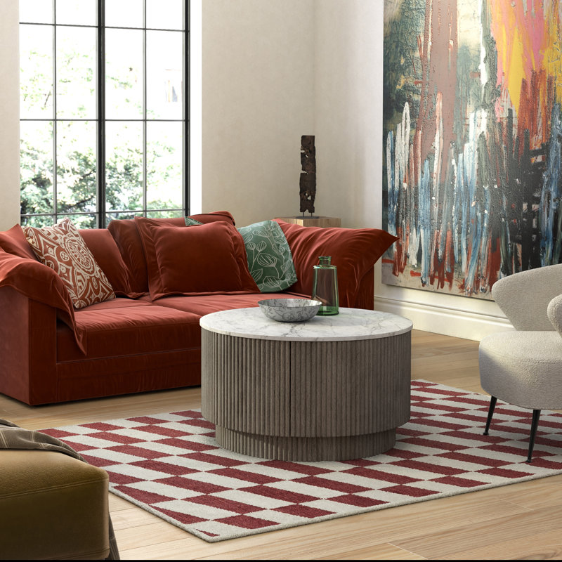 Bindvasini Fluted Round Storage Coffee Table