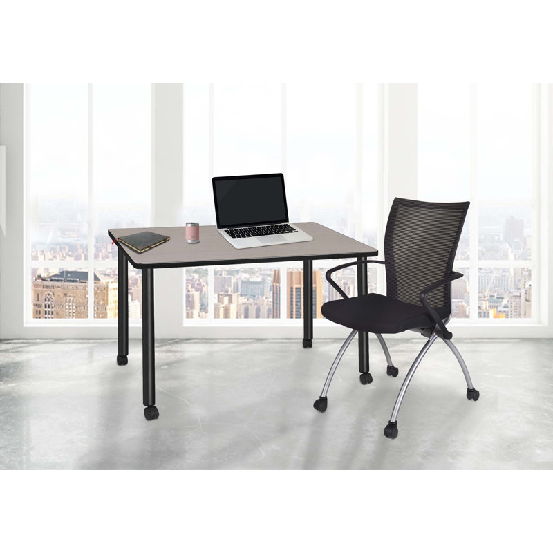 Bureau mobile Regency Kee, H 29 po x l 48 po x P 24 po, Érable / noir