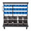 Support de rangement à 5 niveaux pour bacs à roulettes, 68 paniers de rangement, organisateur de pièces à double face avec roues, bacs à outils en plastique pour garage, entrepôt, bureau, restaurant, salle de classe