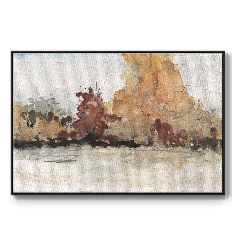 The Autumn View II, reproduction d'art sur toile, H 27 po x l 41 po x P 2 po, Noir