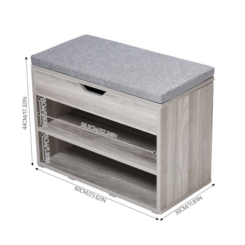Linen Upholstered Storage Bench