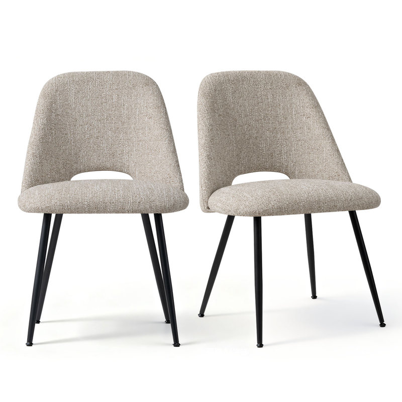 Chaise de salle à manger rembourrée à dossier complet de 18,5 po de hauteur, Beige