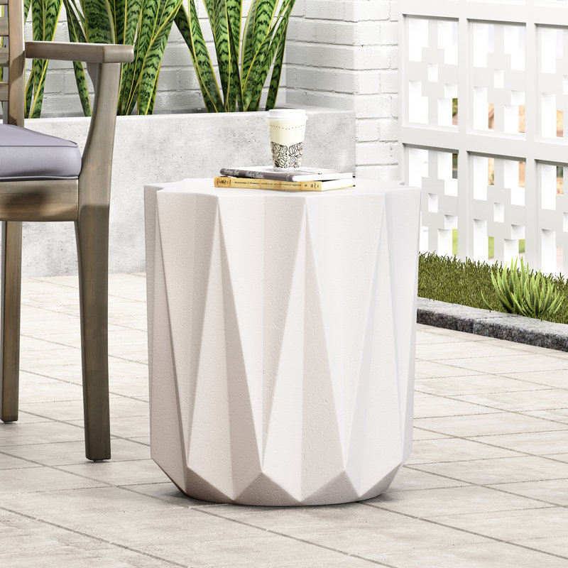 Table d'appoint antique blanc, béton léger, ensemble de 19 po, élégant et pratique