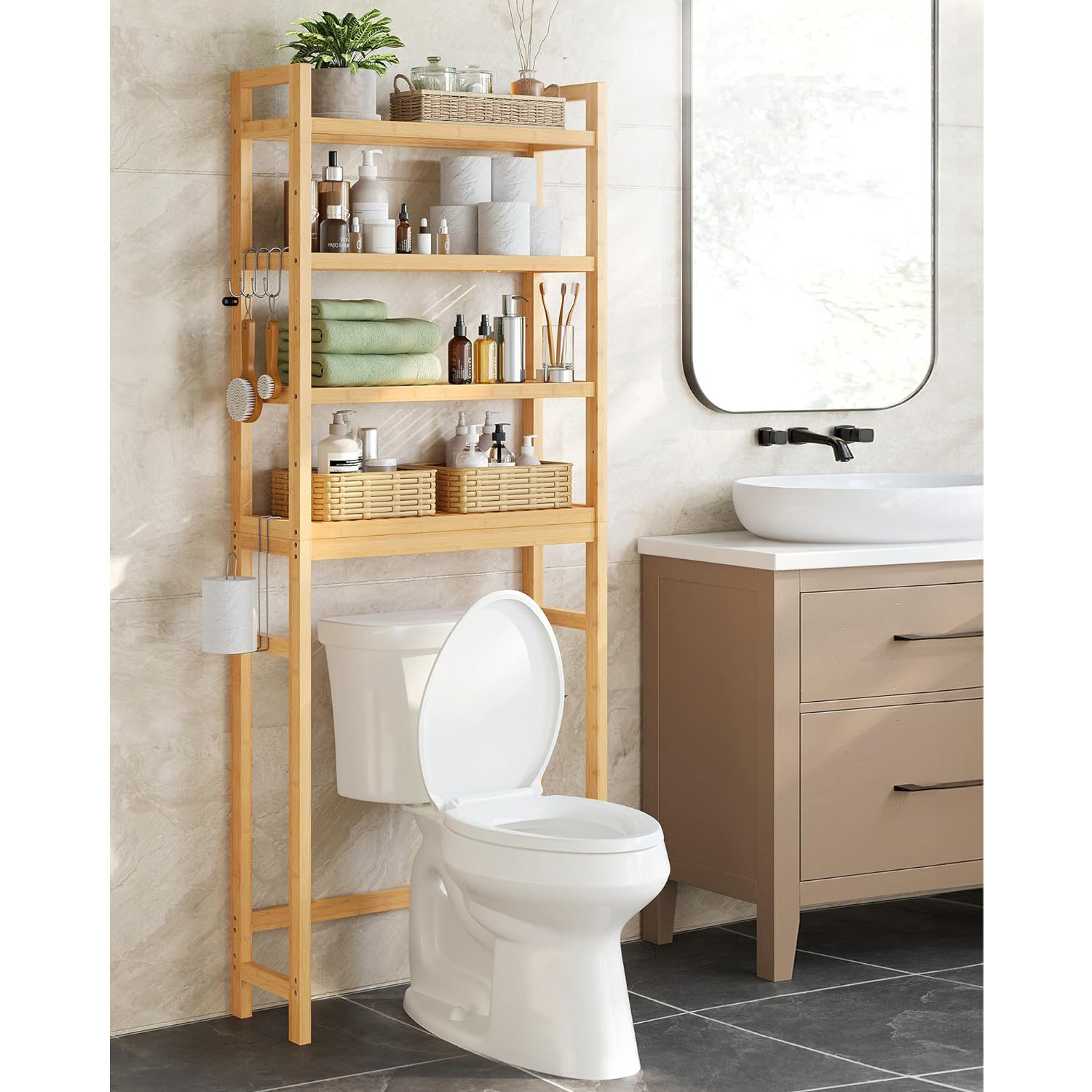 17 Stories Over The Toilet Storage, 4Tier Over Toilet Bathroom