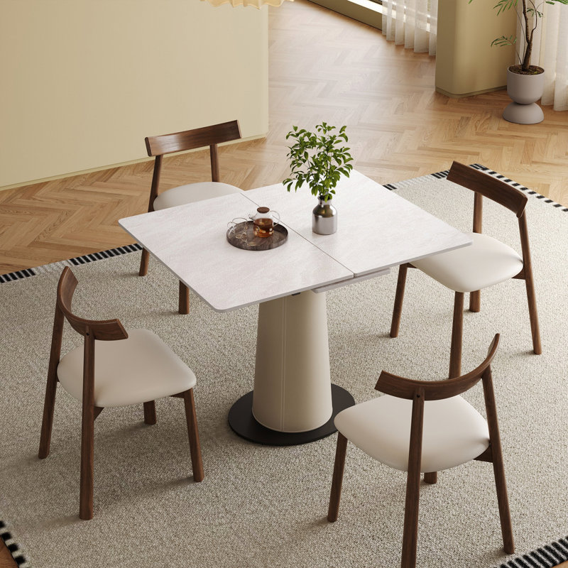 Ensemble de table de salle à manger 5 pièces, table rétractable extensible avec 4 chaises pour petits appartements