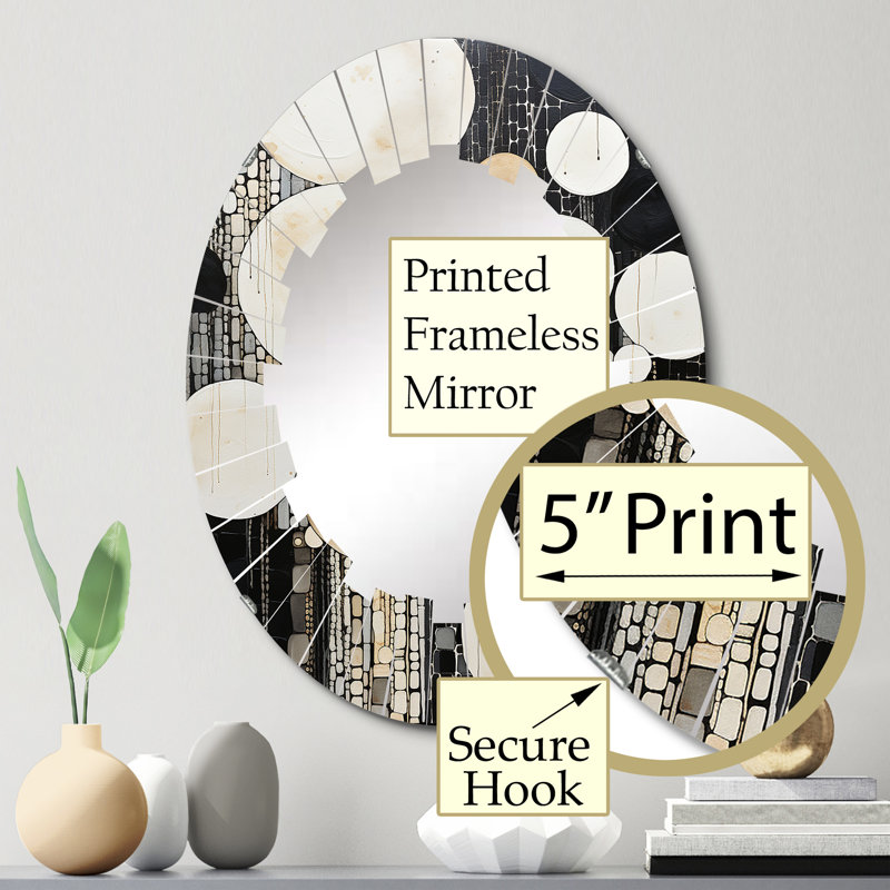 Reg - Miroir mural moderne ovale, 30 po x 20 po