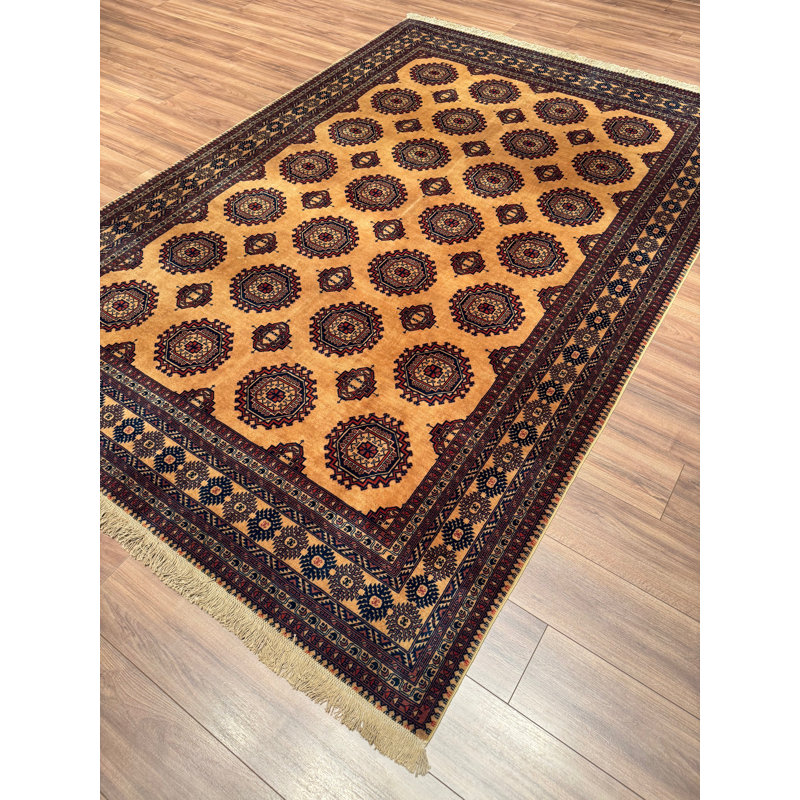 Tapis en laine et coton brun noué à la main Original Original