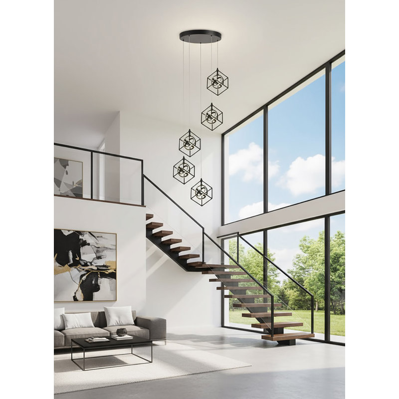 Tulip 5 - Light Matte Black LED Unique/Statement Pendant