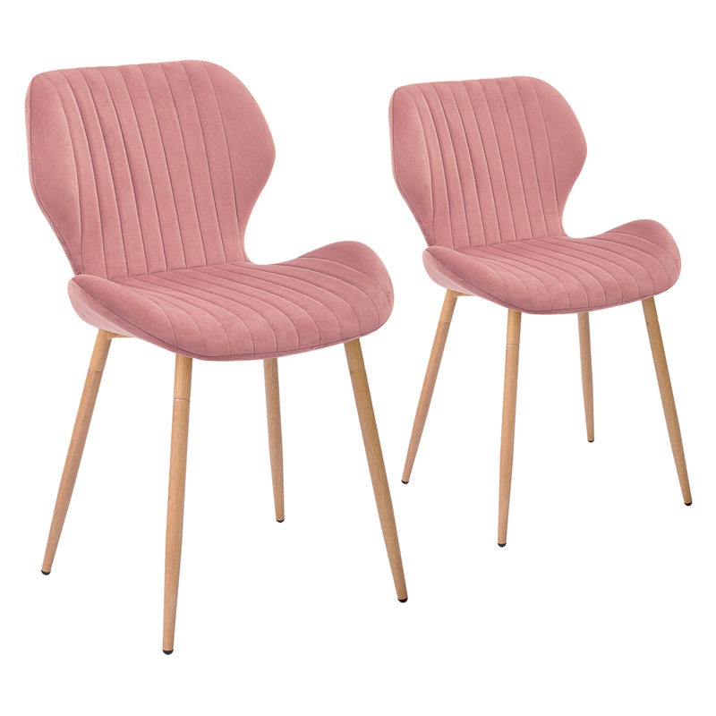 Chaise d'appoint en velours Jonneke, Or, Rose