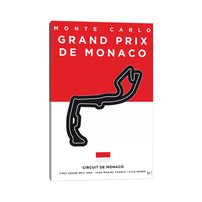 F1 Monaco Race Track Minimal Poster by Chungkong - Wrapped Canvas Print
