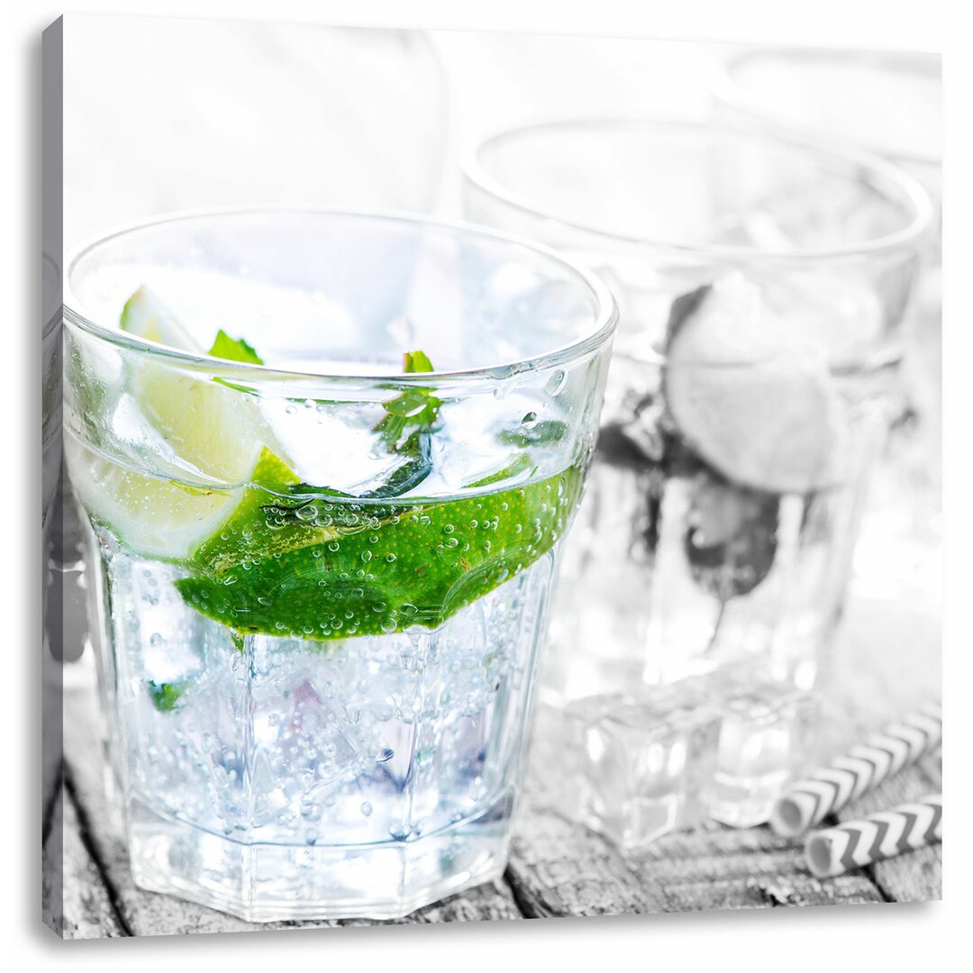 Leinwandbild Mojito-Gläser mit Minze