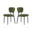 Ensemble de 2 chaises de salle à manger rembourrées - vert-1001056498