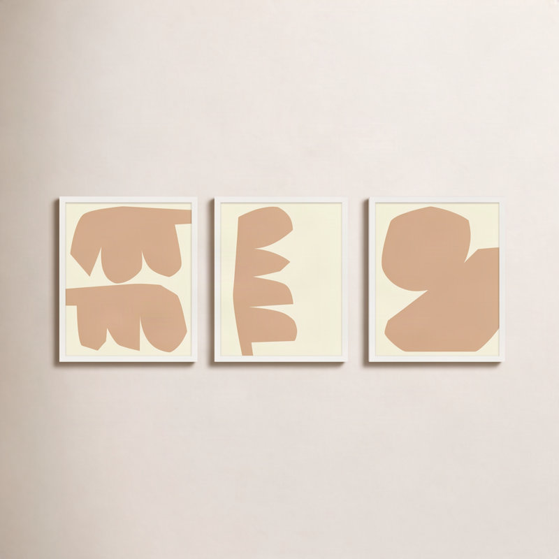 Component. Set of 3 by Michael Kempen - Framed Wall Art, 16" W x 20" H, White Framed