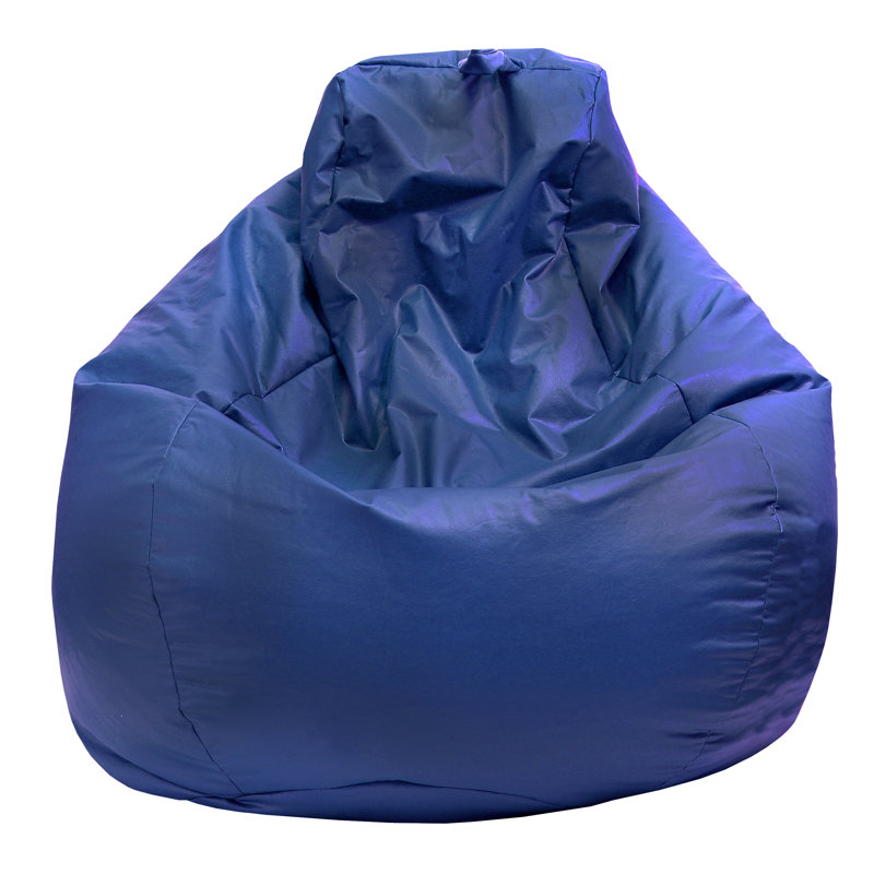 Fauteuil à billes et méridienne en similicuir, Similicuir bleu moyen