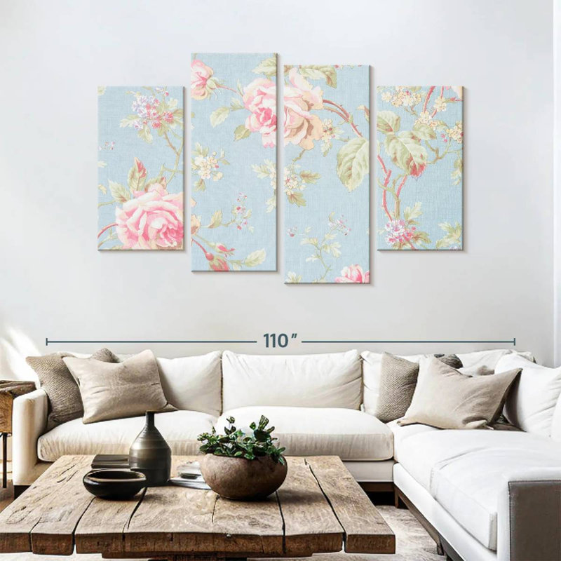 Motif floral, H 54 po x l 84 po