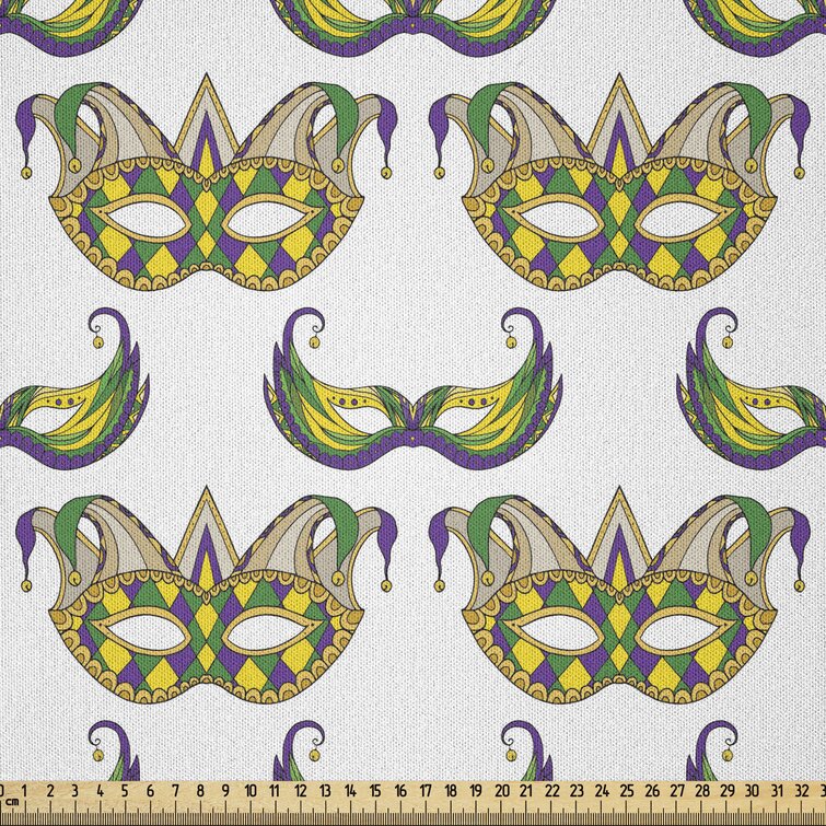 Mardi Gras Fabric East Urban Home Size: 58 W x 72 L