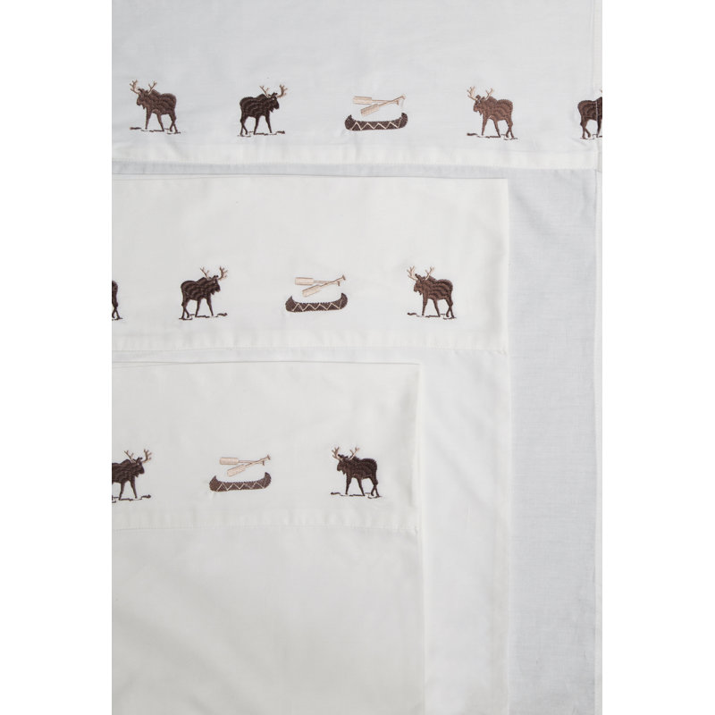 Percale Animal Print Sheet Set, Twin Sheet Set + Fitted Sheet + 2 Pillowcases