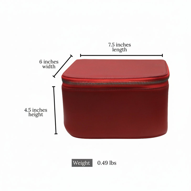 Trousse de maquillage en cuir pour femme | Organisateur de voyage rouge, Rouge
