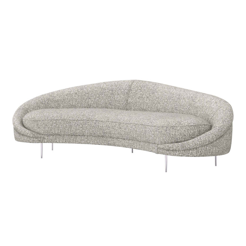 Ava Sofa, Breeze Polyester Blend, Polished Nickel