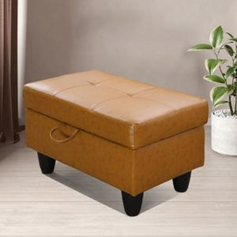 Hans Ottoman 28" Wide Ottoman, Similicuir gingembre