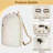 2 Pack Drawstring Canvas Laundry Bag Backpack for Dorm and Travel Laundry Storage