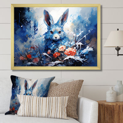 «Blue Rabbit Winter Solitude - Lapin», art mural