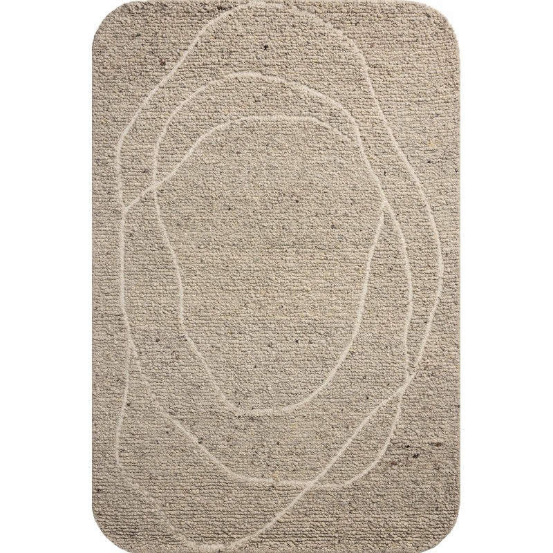 Coleman Oatmeal / Ivory Area Rug, Square 1'6"