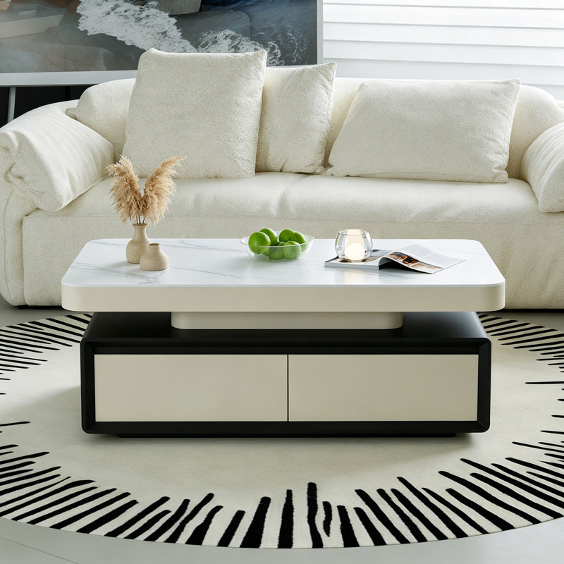 Riser, H 17,71 po x L 51,18 po x l 27,55 po, Blanc / gris clair / blanc