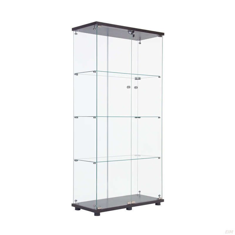 Vitrine à deux portes avec 4 tablettes (armoire), Noir