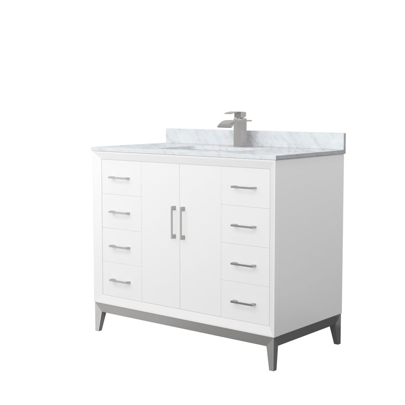 Ensemble de meuble-lavabo simple 42 po Amici, Nickel brossé
