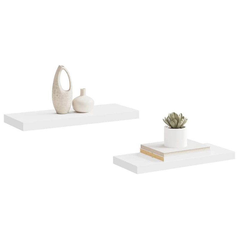 Wall Shelf Floating Shelf Wall Mounted Display Shelf for Photo Frame, White, 1.5" H x 23.6" W x 9.3" D