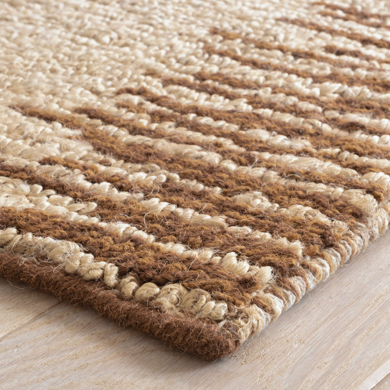 Tapis en jute tissé à la main Moss Russet, Rectangle de 10 pi x 14 pi