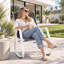 Chaise berçante d'extérieur Kozyard, chaise berçante de patio, structure en aluminium thermolaqué, tissu textilène respirant, ergonomique et résistant aux intempéries pour le porche, le jardin, le balcon, le bord de la piscine, gris-101140171