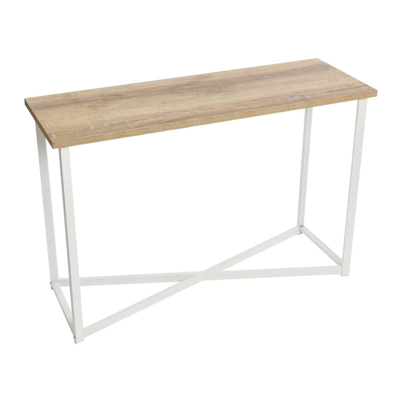 Coastal Oak & Iron Artisan Console Table, Coastal Oak/White