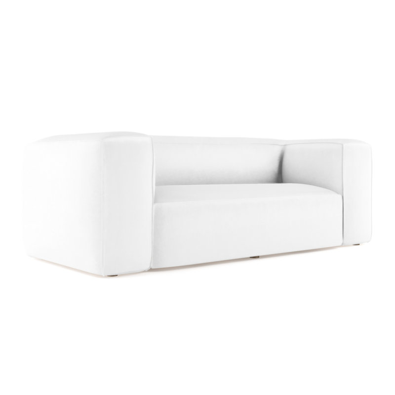 Canapé surdimensionné Varick, H 30 po x l 96 po x P 47 po, Patiné, Cuir vieilli strié argenté