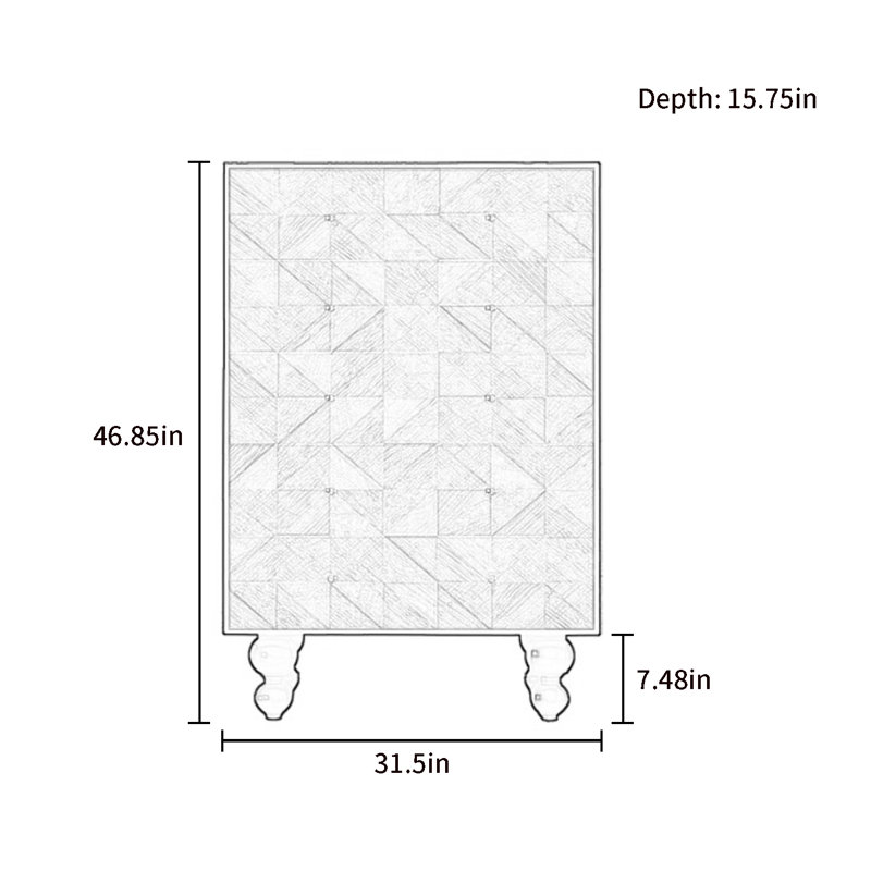Commode de rangement en bois à cinq tiroirs